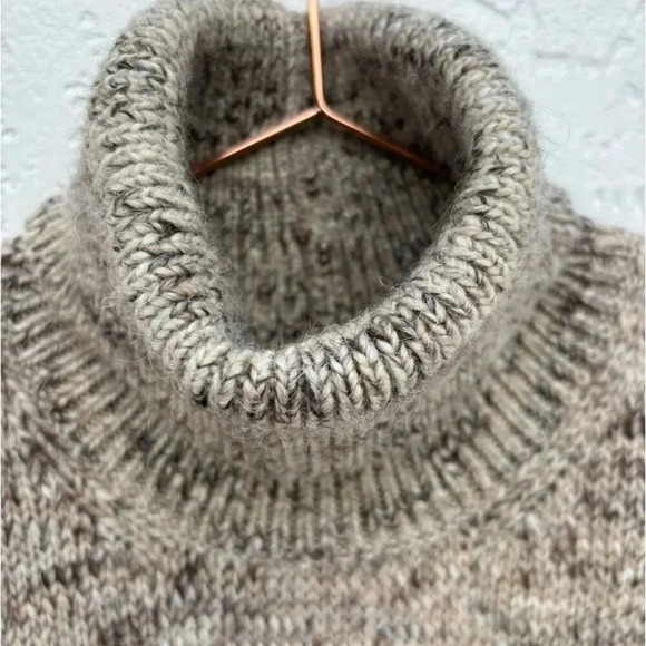 Zara Womens Bloggers Favorite High Collar Knitted Dress Brown Sz Small to Medium - Picture 10 of 16